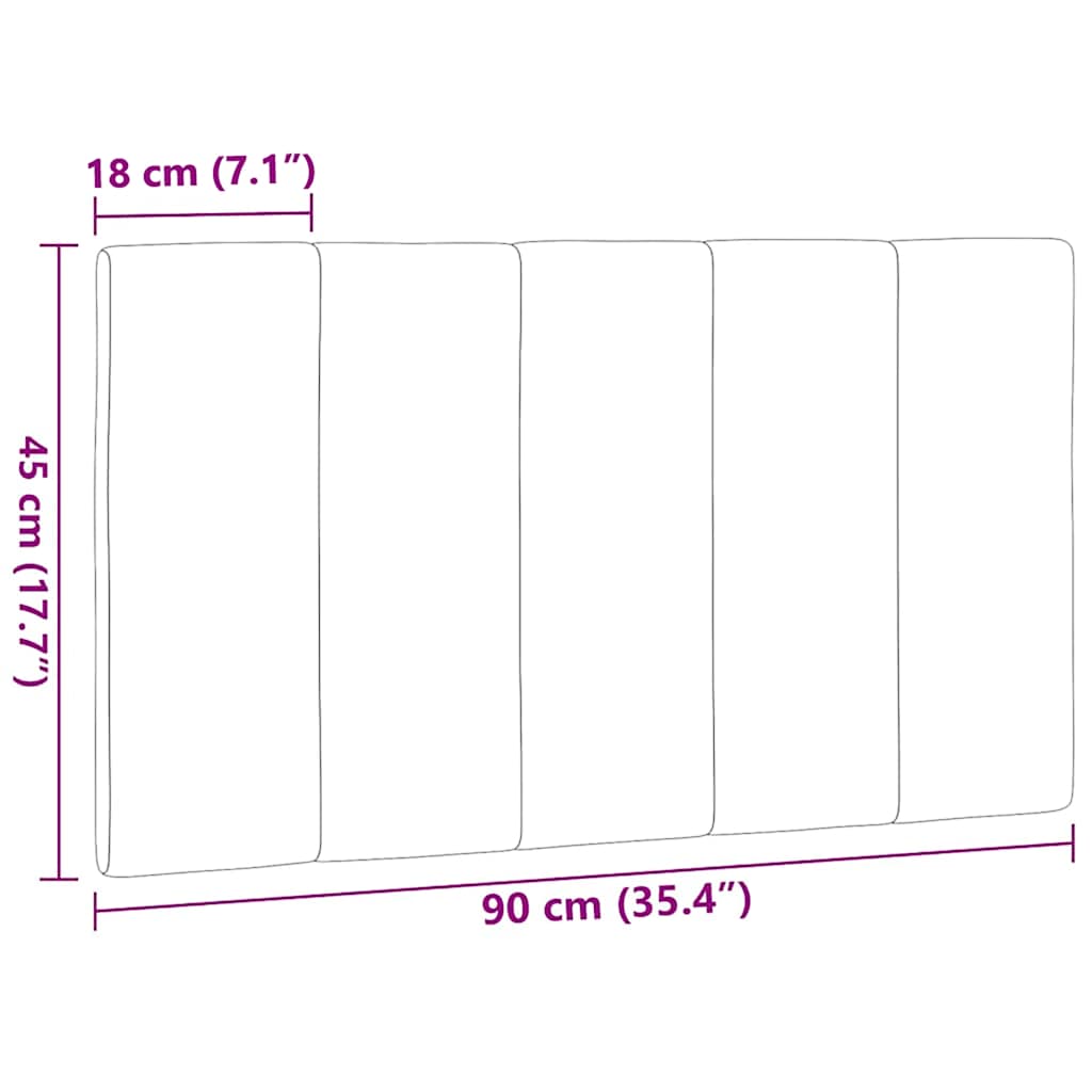 Almofadão de cabeceira Hanko 90 cm tecido cinzento-acastanhado