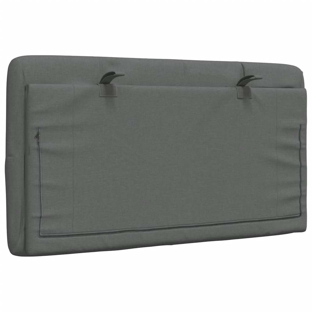 Almofadão de cabeceira 80 cm tecido cinzento-escuro