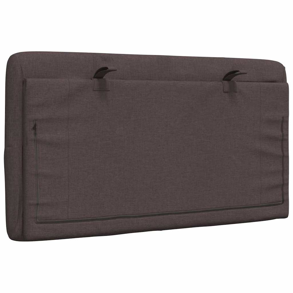 Almofadão de cabeceira 80 cm tecido castanho-escuro