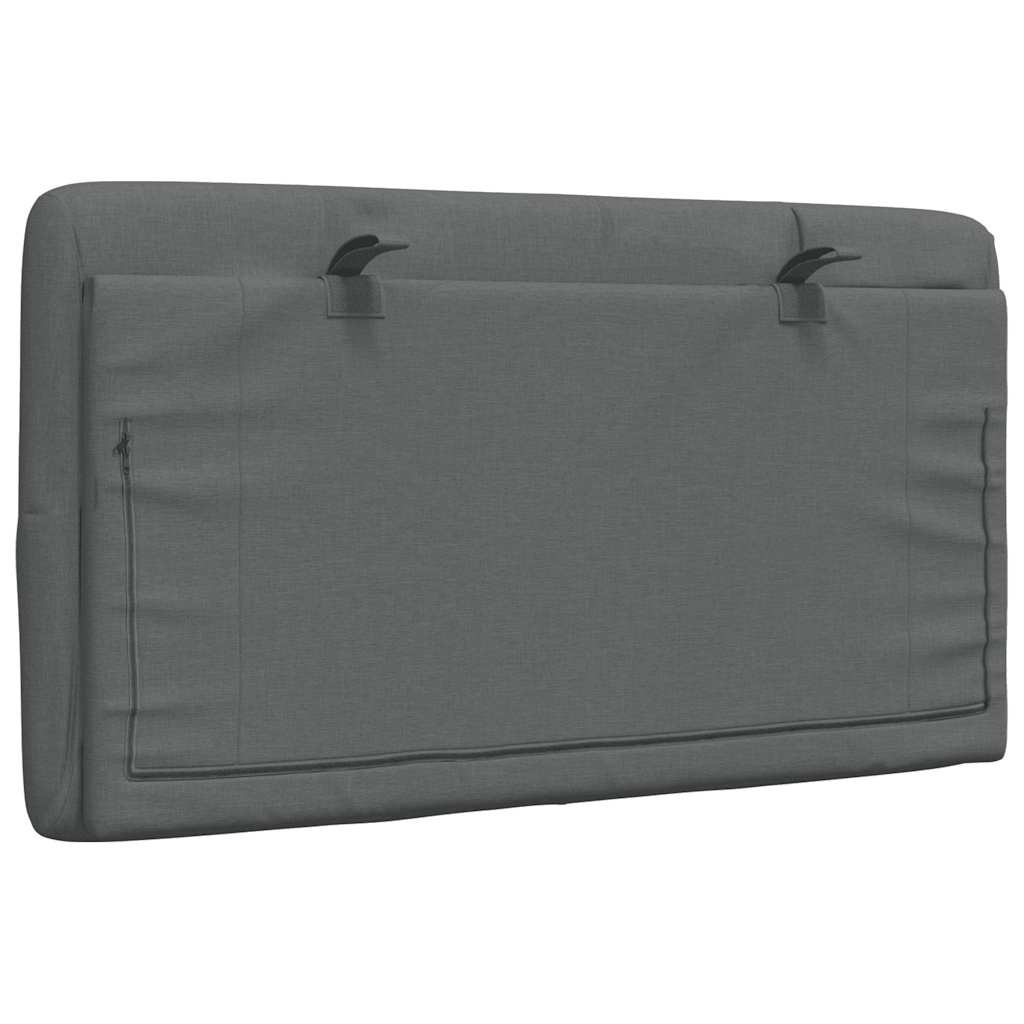 Almofadão de cabeceira 90 cm tecido cinzento-escuro