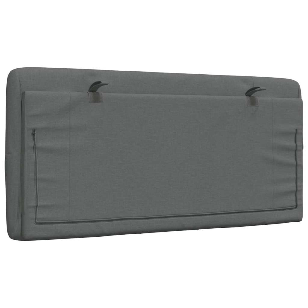 Almofadão de cabeceira 100 cm tecido cinzento-escuro
