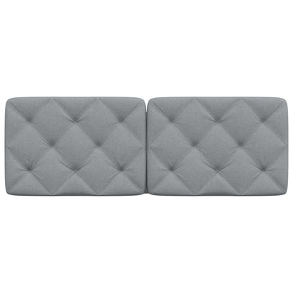Almofadão de cabeceira 140 cm tecido cinzento-claro