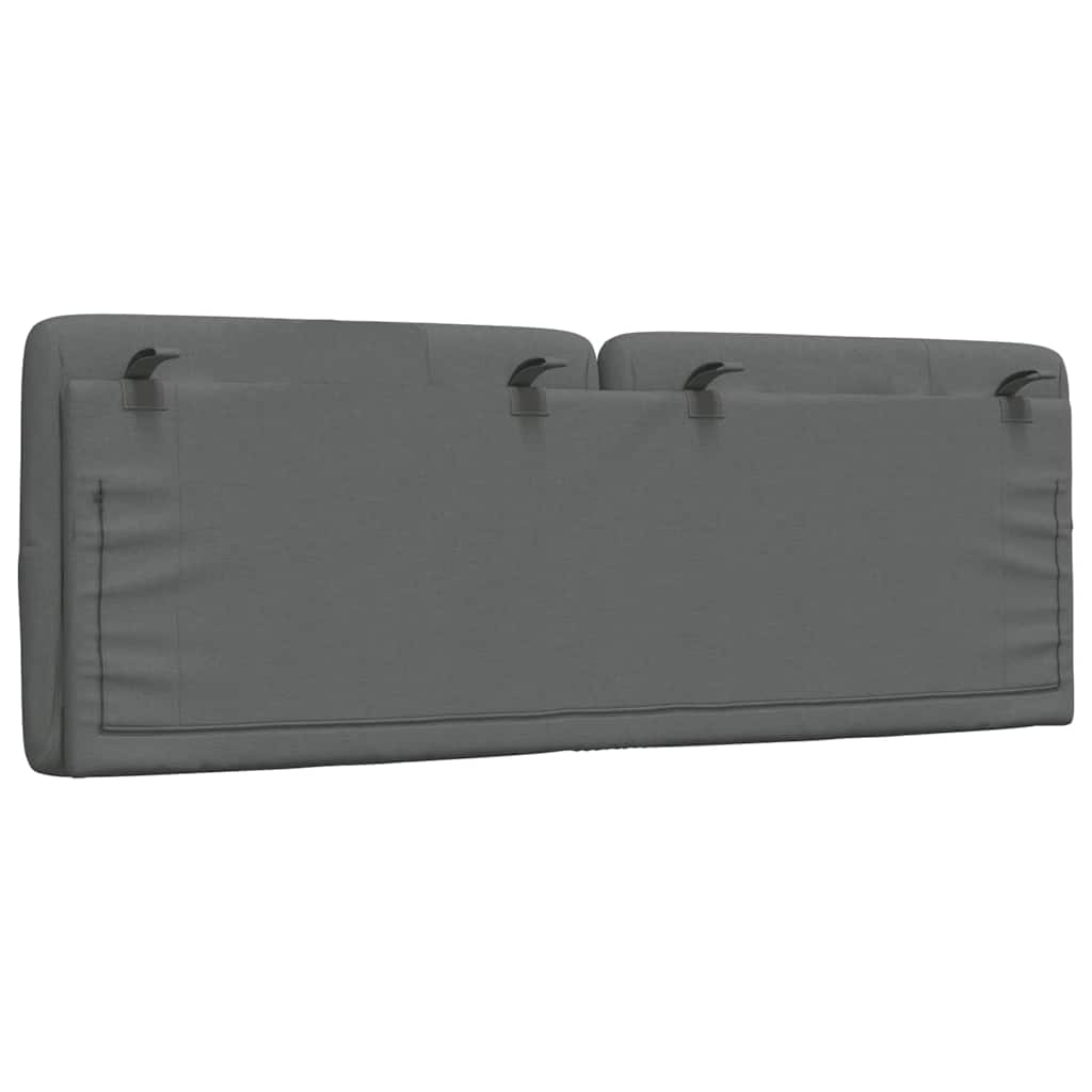 Almofadão de cabeceira 140 cm tecido cinzento-escuro