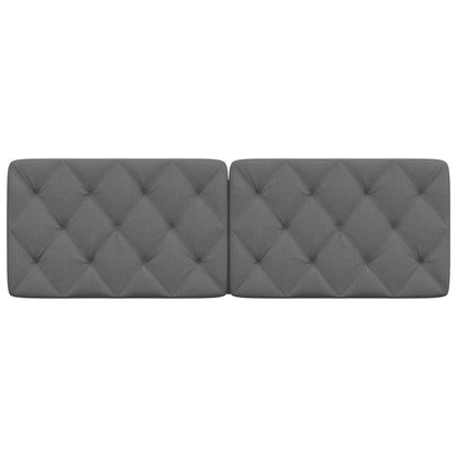 Almofadão de cabeceira 160 cm tecido cinzento-escuro