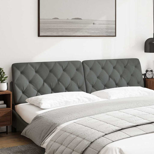 Almofadão de cabeceira 200 cm tecido cinzento-escuro