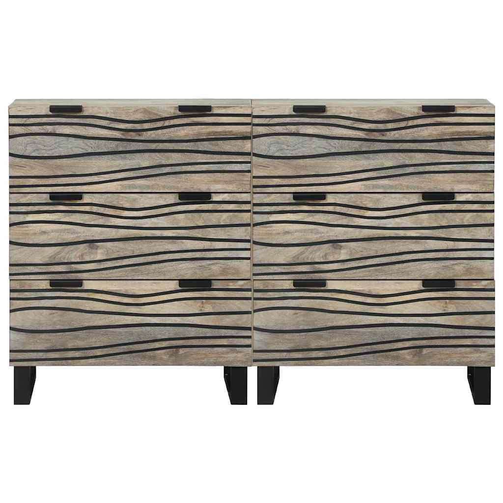 Conjunto de Buffets com gaveta 2 pcs Branco 60 x 33,5 x 75 cm