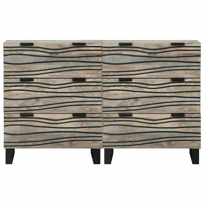 Conjunto de Buffets com gaveta 2 pcs Branco 60 x 33,5 x 75 cm