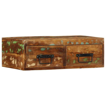 Armário de TV para parede de madeira recuperada maciça 60x30x19 cm