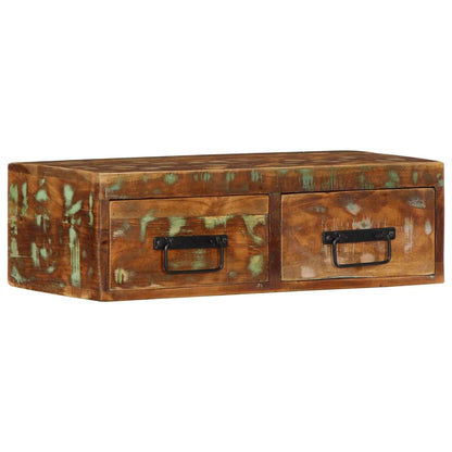 Armário de TV para parede de madeira recuperada maciça 60x30x19 cm