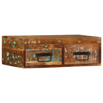 Armário de TV para parede de madeira recuperada maciça 60x30x19 cm