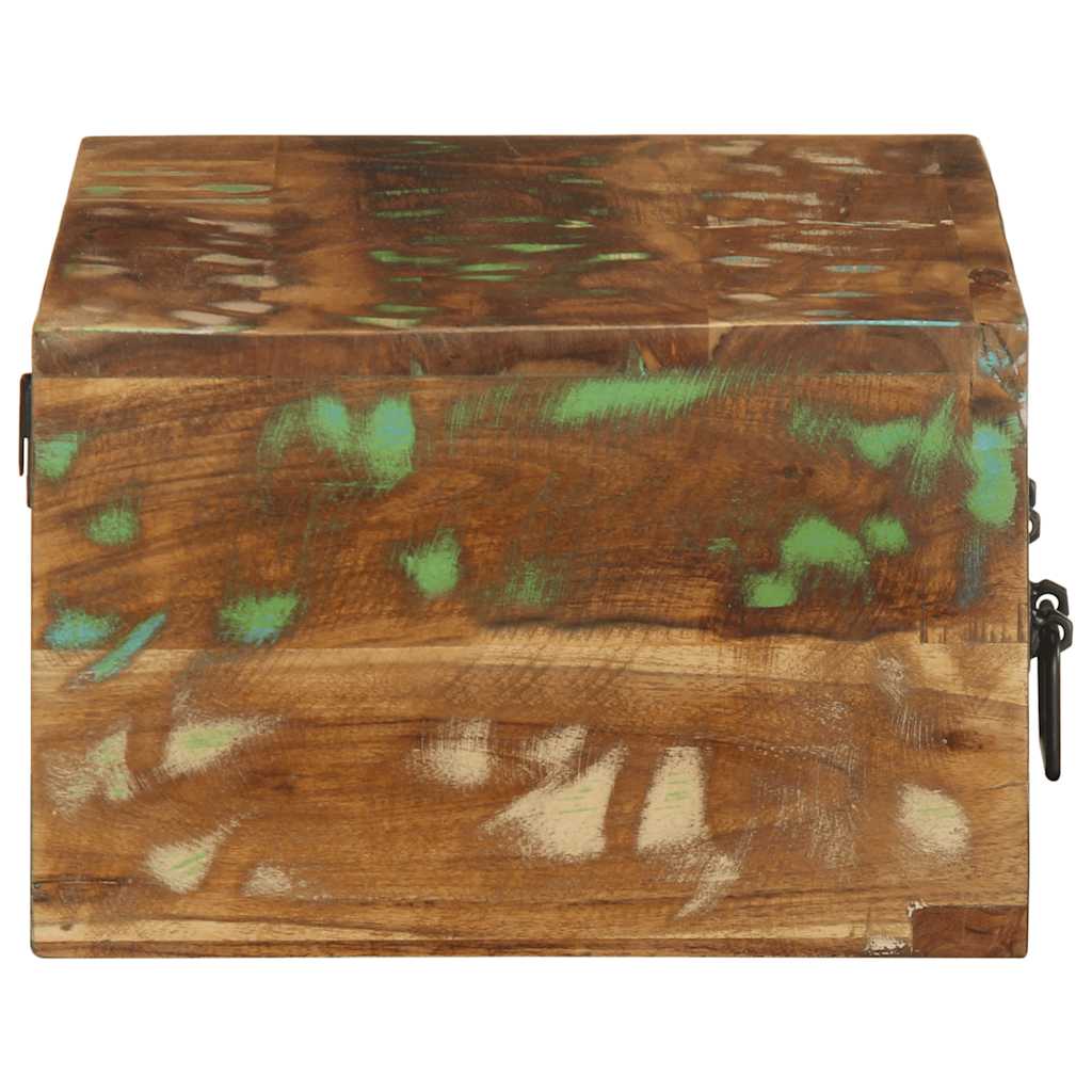 Armário de TV para parede de madeira recuperada maciça 60x30x19 cm