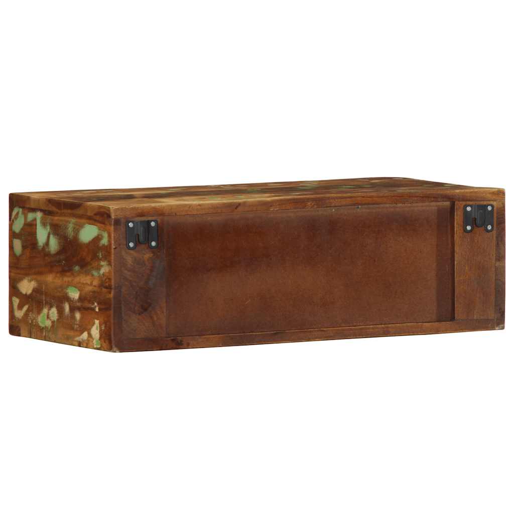 Armário de TV para parede de madeira recuperada maciça 60x30x19 cm