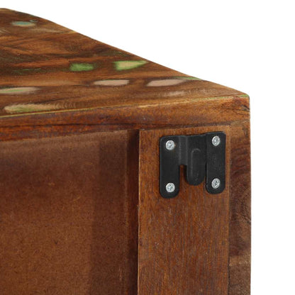 Armário de TV para parede de madeira recuperada maciça 60x30x19 cm