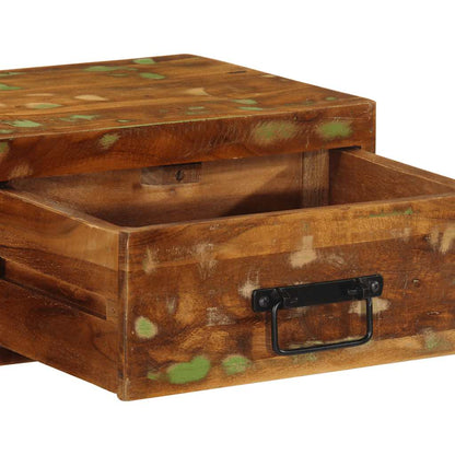 Armário de TV para parede de madeira recuperada maciça