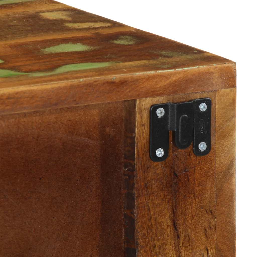 Armário de TV para parede de madeira recuperada maciça