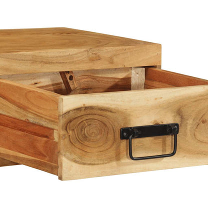 Armário de TV para parede 80x30x19 cm madeira acácia maciça