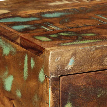 Armário de TV para parede de madeira recuperada maciça 100x30x19cm