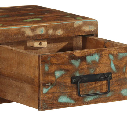 Armário de TV para parede de madeira recuperada maciça 100x30x19cm