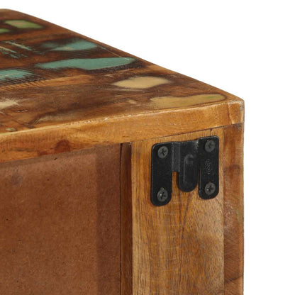 Armário de TV para parede de madeira recuperada maciça 100x30x19cm