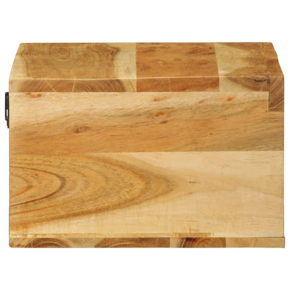 Armário de TV para parede de madeira acácia maciça 40x30x19 cm