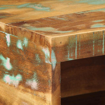 Armário de TV para parede de madeira recuperada maciça 60x30x19 cm