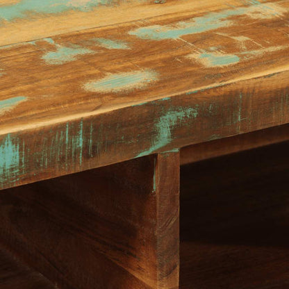 Armário de TV para parede de madeira recuperada maciça 60x30x19 cm