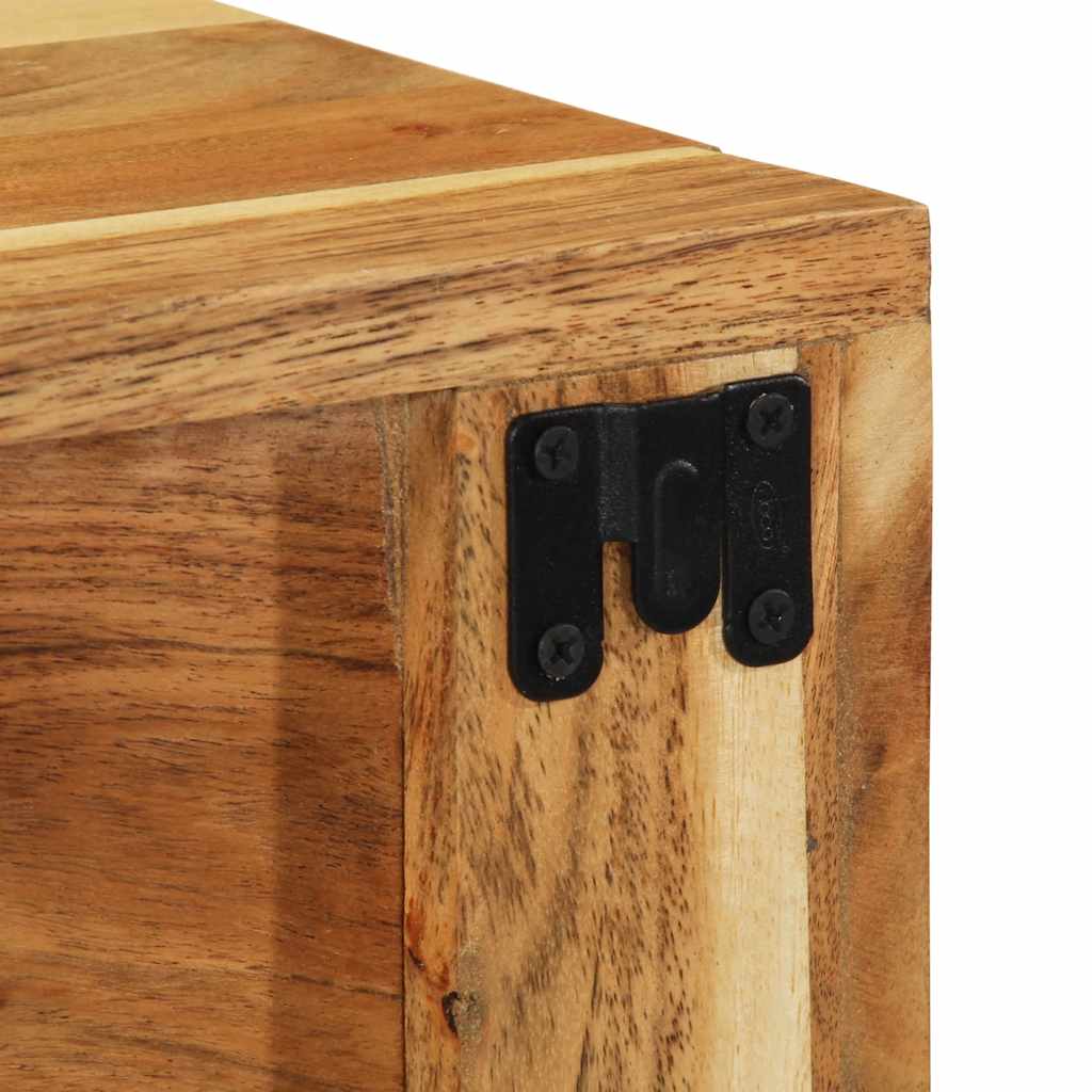 Armário de TV para parede de madeira acácia maciça 60x30x19 cm