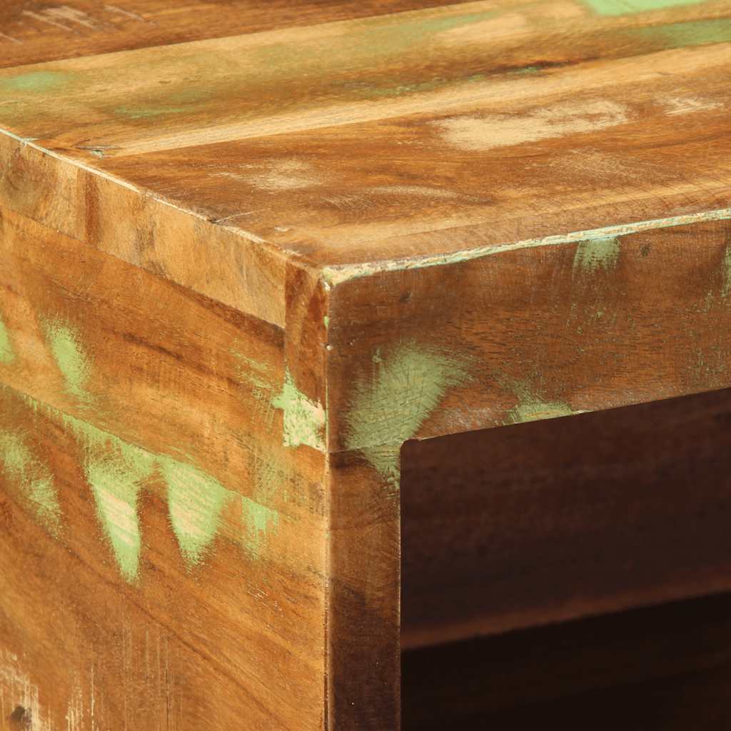 Armário de TV para parede de madeira recuperada maciça