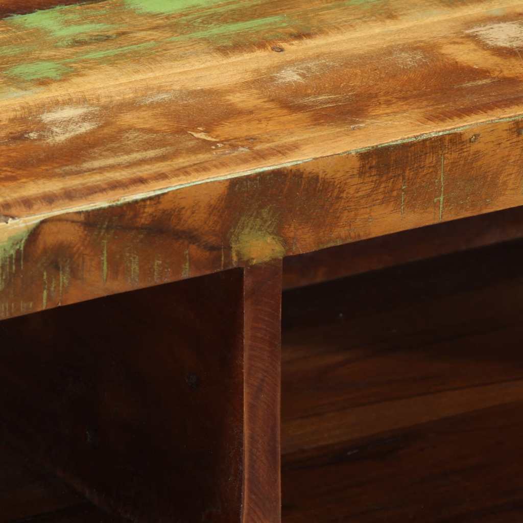 Armário de TV para parede de madeira recuperada maciça