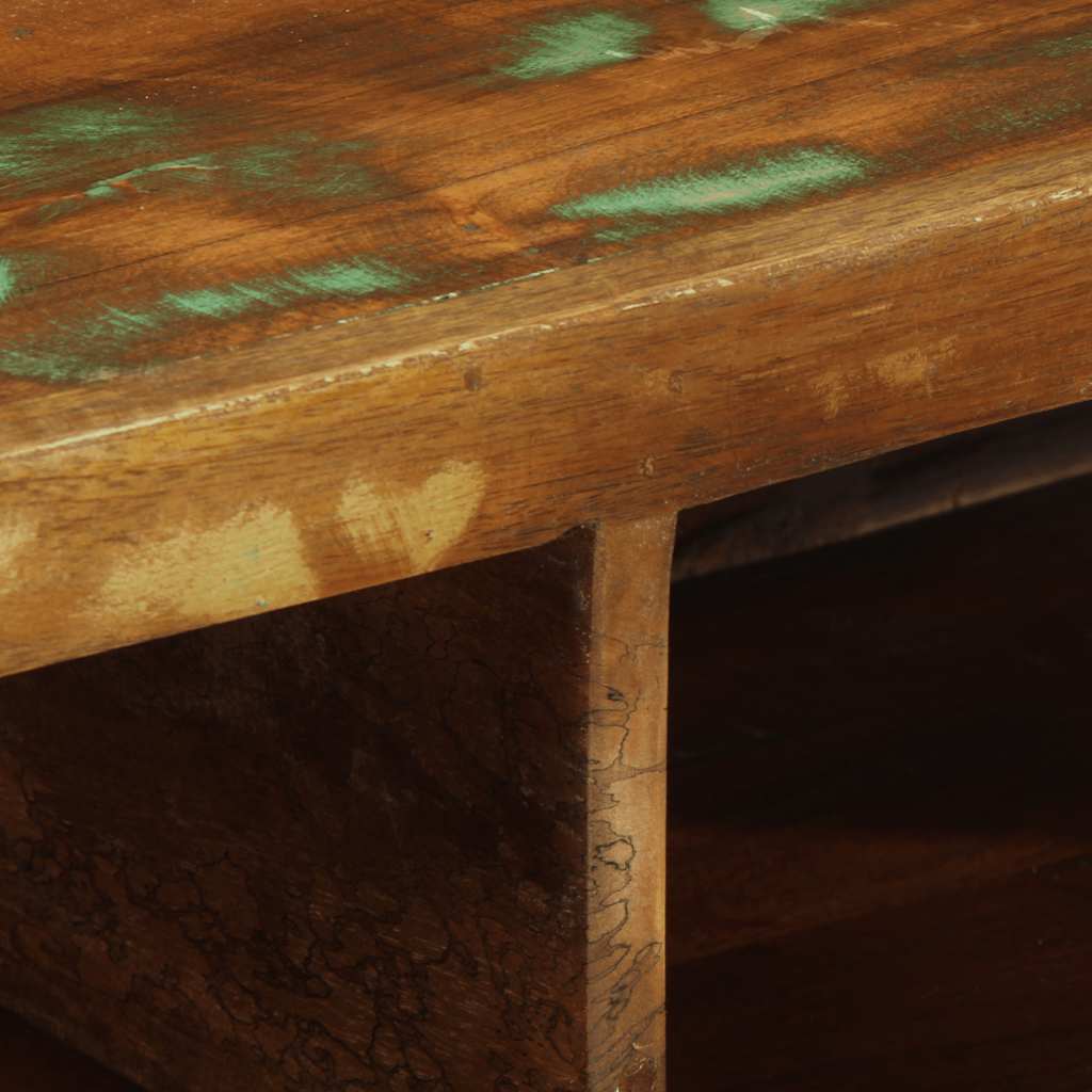 Armário de TV para parede de madeira recuperada maciça 100x30x19cm