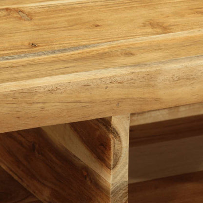 Armário de TV para parede de madeira acácia maciça 100x30x19 cm