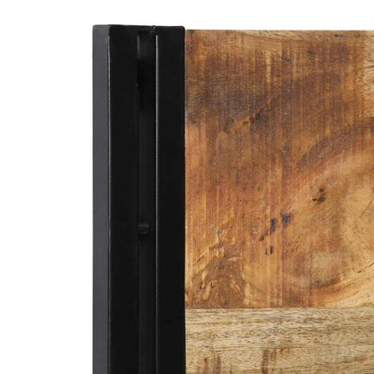 Cabeceira de cama 100 cm madeira de mangueira maciça e ferro