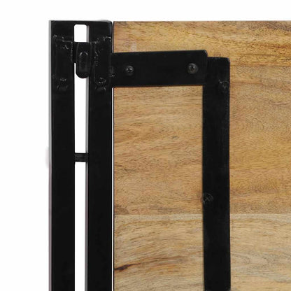 Cabeceira de cama 100 cm madeira de mangueira maciça e ferro