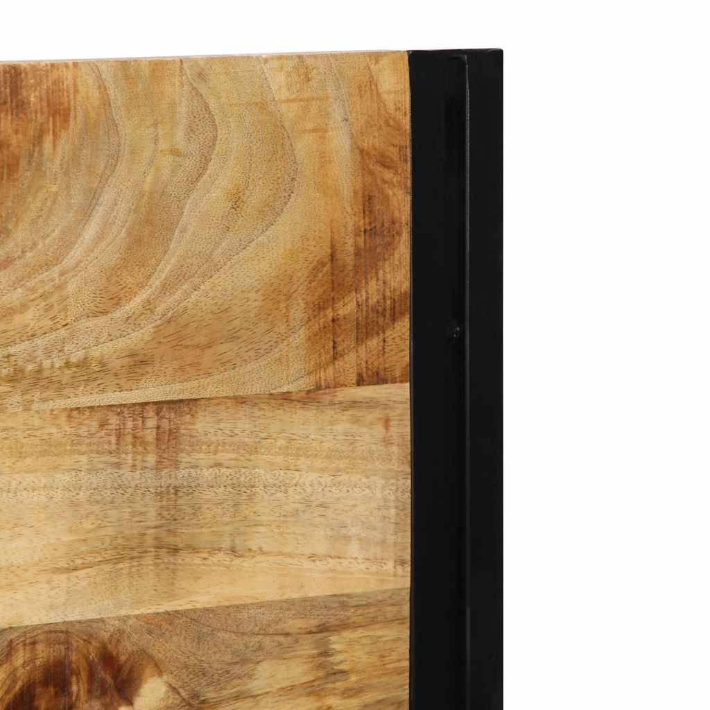 Cabeceira de cama 120 cm madeira de mangueira maciça e ferro