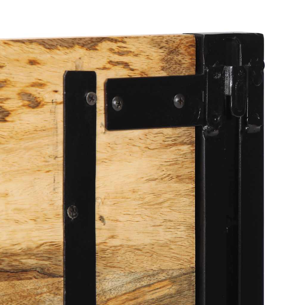 Cabeceira de cama 120 cm madeira de mangueira maciça e ferro