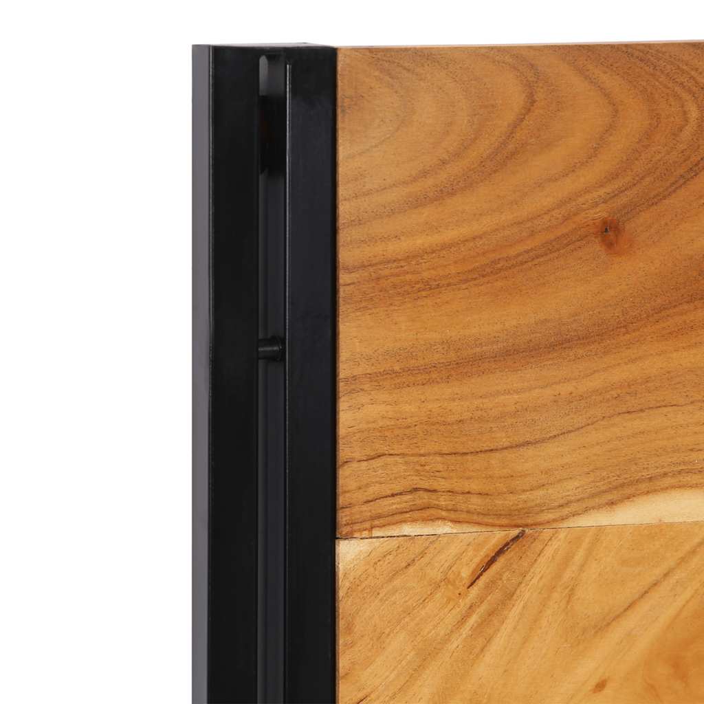 Cabeceira de cama 120 cm madeira de acácia maciça/ferro