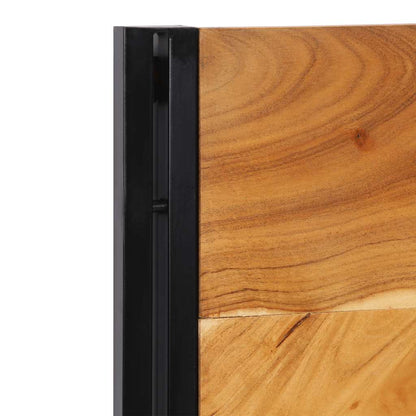 Cabeceira de cama 120 cm madeira de acácia maciça/ferro