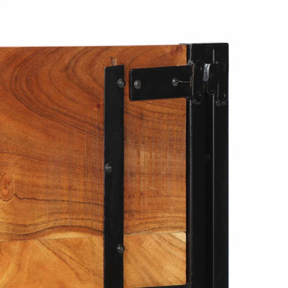 Cabeceira de cama 120 cm madeira de acácia maciça/ferro