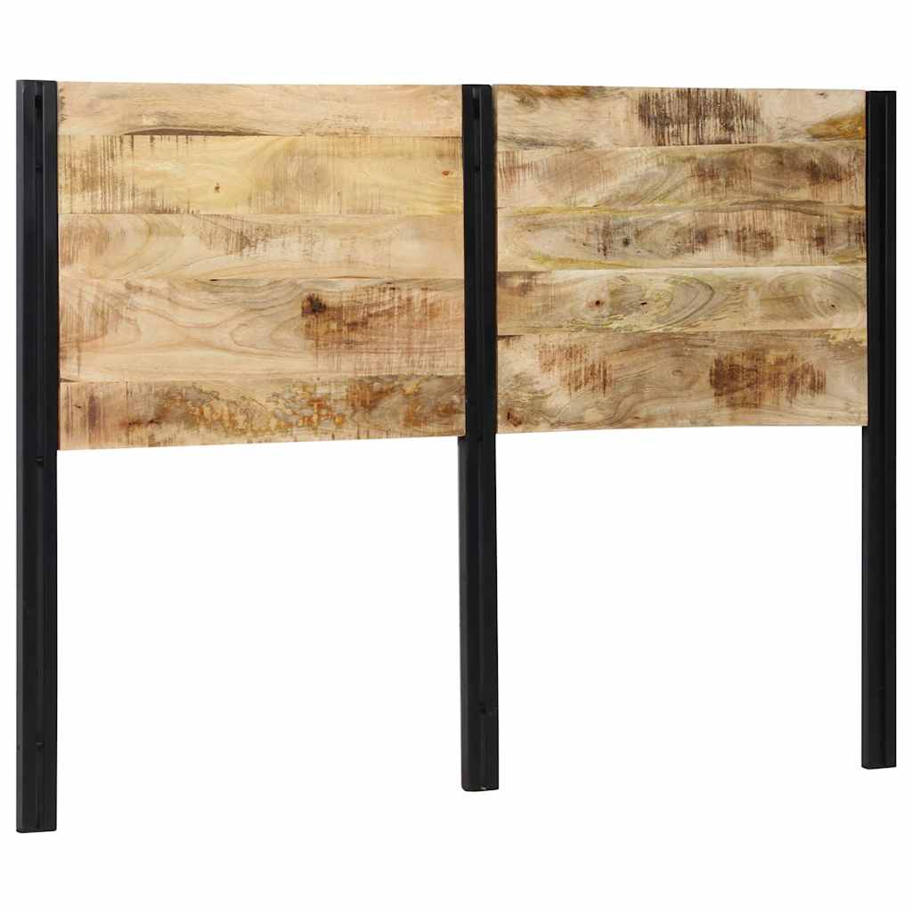 Cabeceira de cama 140 cm madeira de mangueira maciça e ferro