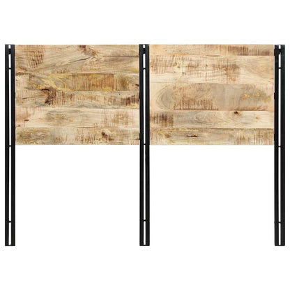 Cabeceira de cama 140 cm madeira de mangueira maciça e ferro