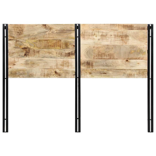 Cabeceira de cama 140 cm madeira de mangueira maciça e ferro