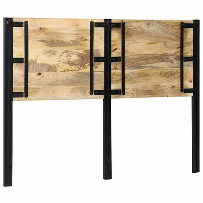 Cabeceira de cama 140 cm madeira de mangueira maciça e ferro