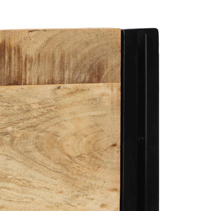 Cabeceira de cama 140 cm madeira de mangueira maciça e ferro