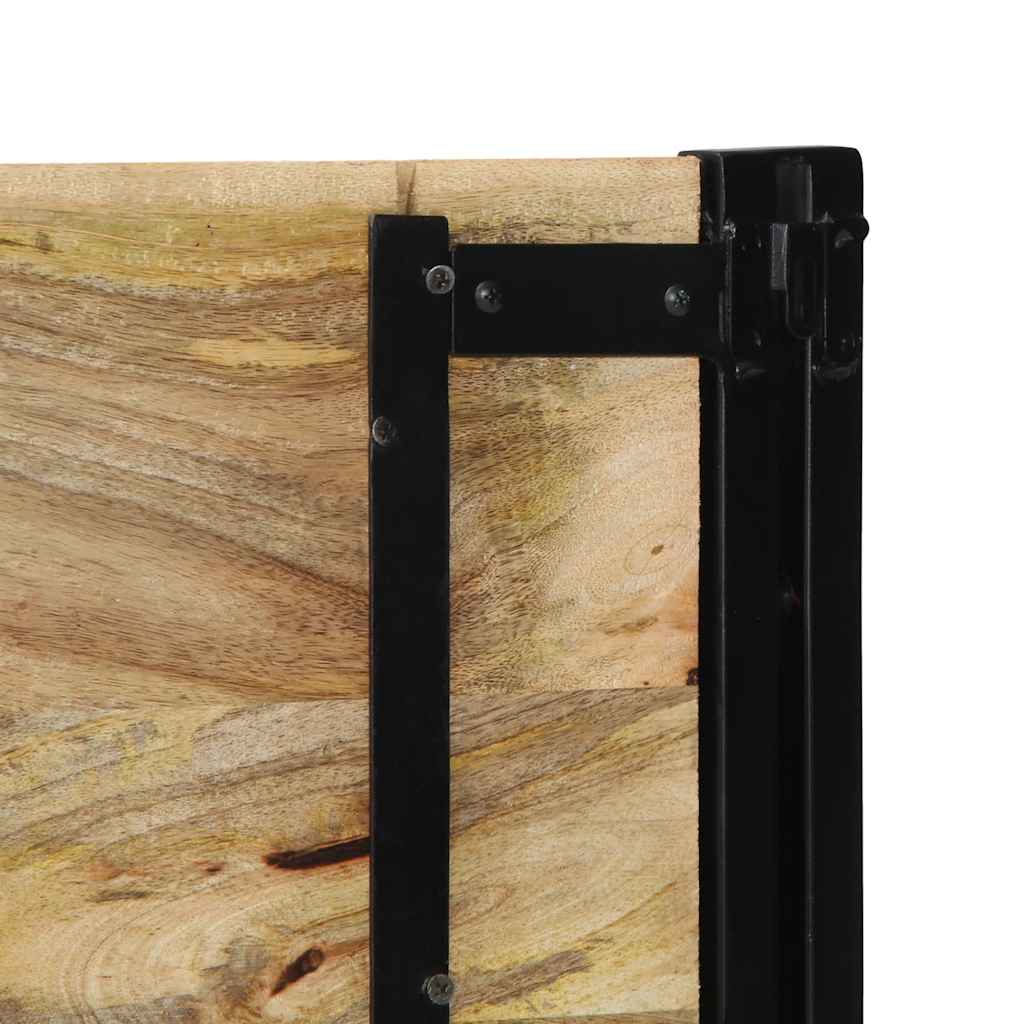 Cabeceira de cama 140 cm madeira de mangueira maciça e ferro