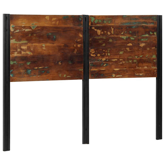 Cabeceira de cama 140 cm madeira recuperada maciça/ferro