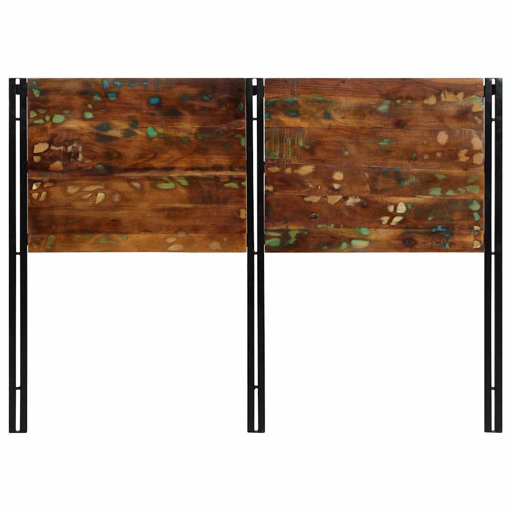 Cabeceira de cama 140 cm madeira recuperada maciça/ferro