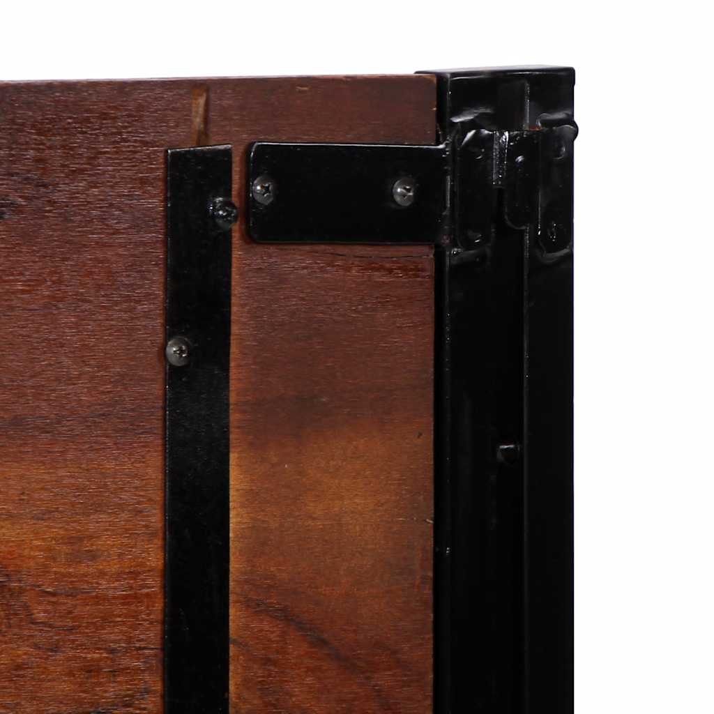 Cabeceira de cama 140 cm madeira recuperada maciça/ferro