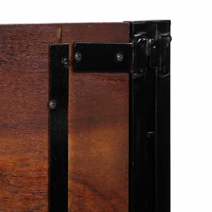 Cabeceira de cama 140 cm madeira recuperada maciça/ferro