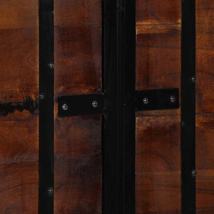 Cabeceira de cama 140 cm madeira recuperada maciça/ferro