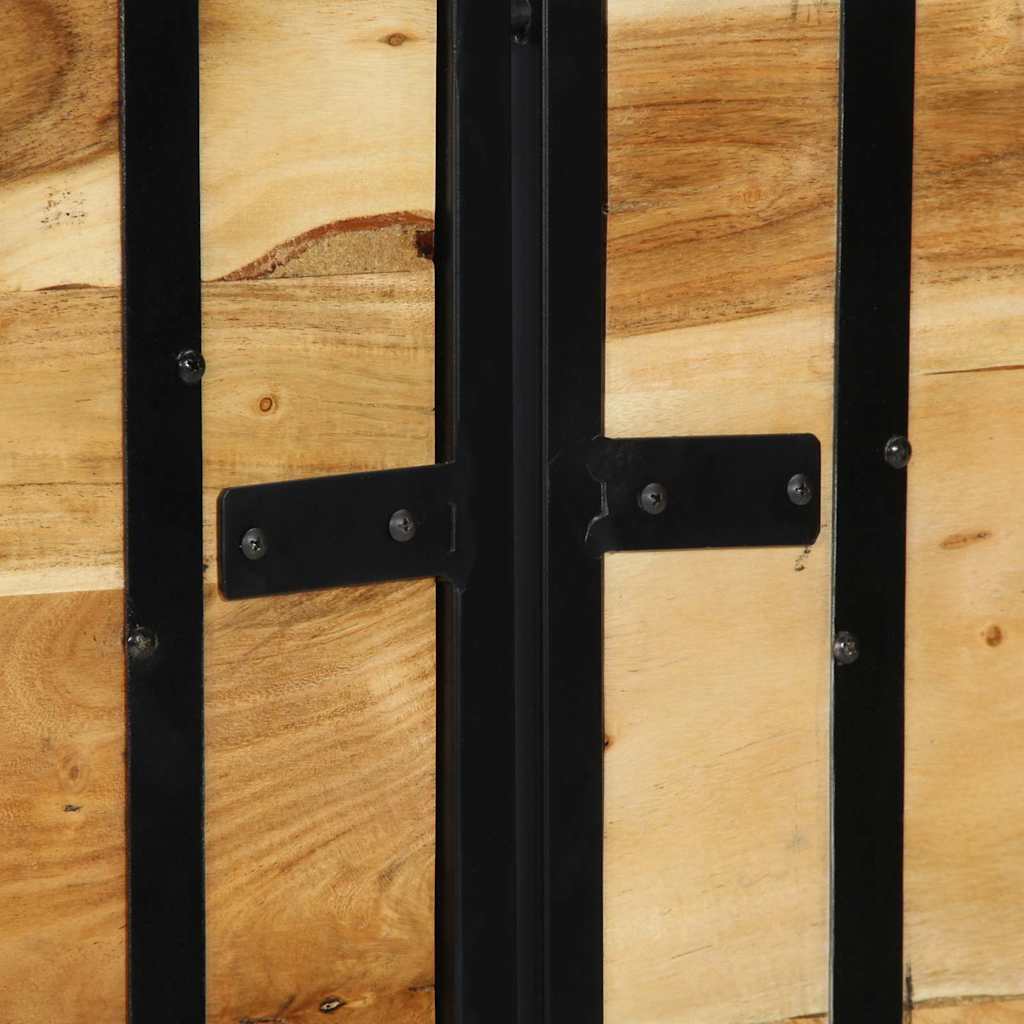 Cabeceira de cama 140 cm madeira de acácia maciça/ferro